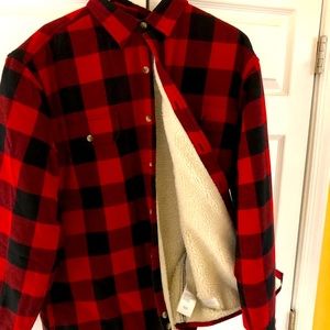 Redhead flannel with Sherpa lining.
